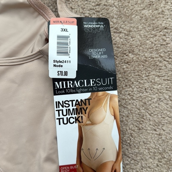 NWT Miraclesuit Open Bust Wonderful Edge Nude Beige Bodysuit Size 3XL - Picture 4 of 10